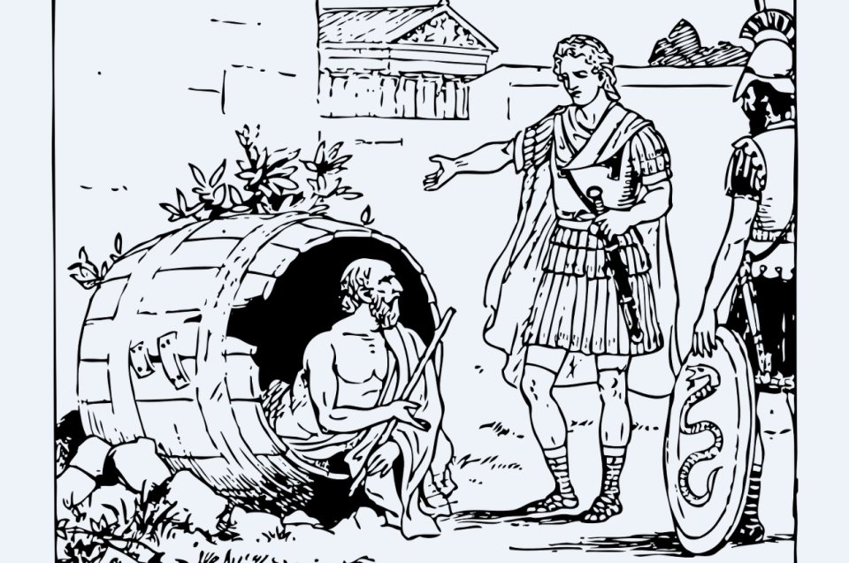 Grafik Alexander und Diogenes